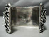 Heavy Husky Men's Vintage Native American Navajo Turquoise Sterling Silver Bracelet-Nativo Arts