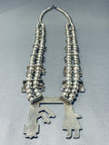 Yei Figure Vintage Native American Navajo Sterling Silver Squash Blossom Necklace-Nativo Arts