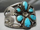 Important Vintage Native American Navajo Mary Morgan Turquoise Sterling Silver Bracelet Old-Nativo Arts
