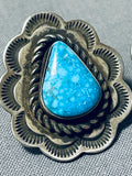 Signed Vintage Native American Navajo Turquoise Sterling Silver Earrings-Nativo Arts