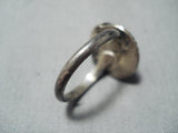Tremendous Vintage Native American Navajo Red Mountain Turquoise Sterling Silver Ring Old-Nativo Arts