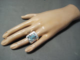 Noteworthy Vintage Zuni Turquoise Sterling Silver Ring Native American Old-Nativo Arts