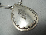 Authentic Vintage Native American Navajo Kee Joe Benally Sterling Silver Necklace-Nativo Arts