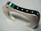 Authentic Vintage Native American Hopi Jesse Monongye Turquoise Sterling Silver Bracelet-Nativo Arts