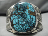 One Of The Best Vintage Native American Navajo Bisbee Turquoise Sterling Silver Bracelet-Nativo Arts