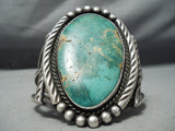 One Of Biggest Best Vintage Native American Navajo Royston Turquoise Sterling Silver Bracelet-Nativo Arts