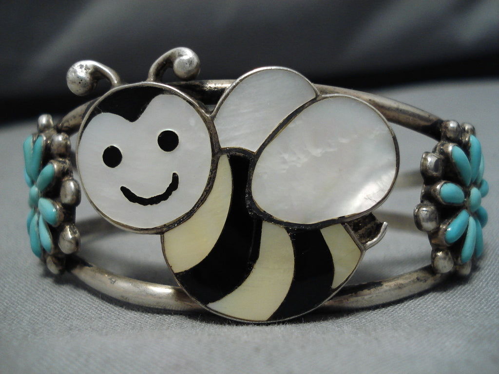Don & Viola Eriacho Bee Turquoise Sterling Silver Zuni Native ...