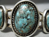 Rare Vintage Native American Navajo Lavender Pit Bisbee Turquoise Sterling Silver Bracelet Old-Nativo Arts