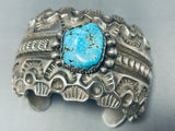 232 Gram Powerful Vintage Native American Navajo Turquoise Sterling Silver Bracelet Cuff-Nativo Arts