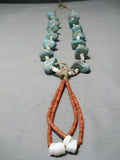 Chunky Huge Vintage Native American Navajo Royston Turquoise Spiny Oyster Jacla Necklace Old-Nativo Arts