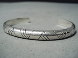 Very Important Wes Willie Vintage Native American Navajo Authentic Sterling Silver Bracelet-Nativo Arts