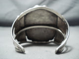Dynamic Vintage Native American Navajo Pilot Mountain Turquoise Sterling Silver Bracelet Old-Nativo Arts