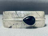 Native American Extreme Detail Important Ben Begaye (d.) Sterling Silver Black Stone Bracelet-Nativo Arts