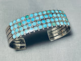 One Of The Best Important Dishta Turquoise Vintage Native American Zuni Sterling Silver Bracelet-Nativo Arts
