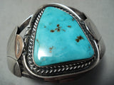 Dynamite Vintage Native American Navajo Old Morenci Turquoise Sterling Silver Bracelet-Nativo Arts