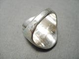 Important Zuni Native American Bird Artist Sterling Silver Turquoise Ring-Nativo Arts