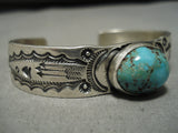 Important Jeanette Dale Native American Navajo Royston Turquoise Sterling Silver Bracelet Cuff-Nativo Arts