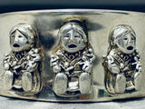 Extreme Detail Vintage Native American Navajo Sterling Silver Storyteller Bracelet-Nativo Arts