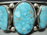 One Of The Best Ever Native American Navajo Albert Jake Turquoise Sterling Silver Bracelet-Nativo Arts