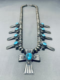 One Of The Best Native American Navajo Turquoise Cross Sterling Silver Squash Blossom Necklace-Nativo Arts