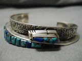 Museum Quality Vintage Native American Navajo Spiderweb Turquoise Sterling Silver Bracelet Old-Nativo Arts