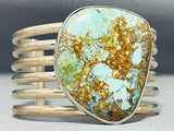 Striking Vintage Native American Navajo Royston Turquoise Sterling Silver Bracelet-Nativo Arts
