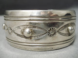Amazing Vintage Native American Navajo Bursting Sterling Silver Bracelet Cuff-Nativo Arts