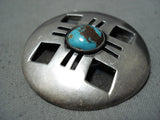 Amazing Vintage Native American Navajo Bisbee Turquoise Sterling Silver Pin/pendant Old-Nativo Arts