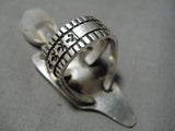 Fantastic Vintage Native American Navajo Bisbee Turquoise Sterling Silver Ring Old-Nativo Arts