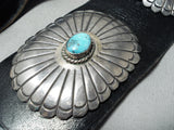 Heavy 500 Gram Vintage Native American Navajo Turquoise Sterling Silver Concho Belt Old-Nativo Arts