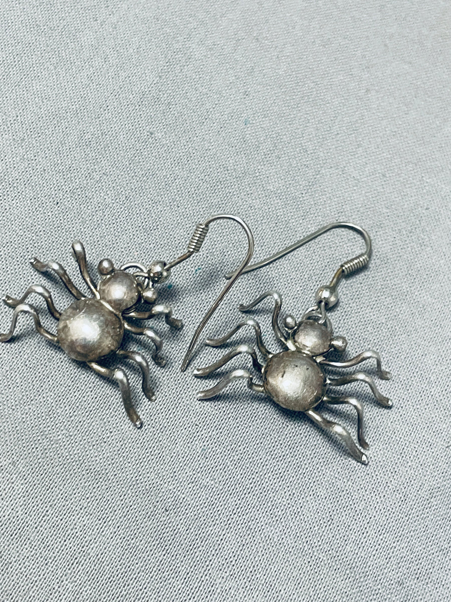 Unforgettable Vintage Native American Navajo Sterling Silver Spider Ea ...