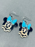 Special Native American Zuni Turquoise Sterling Silver Minnie Earrings-Nativo Arts