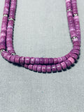 Drop Dead Gorgeous Native American Navajo Sugilite Sterling Silver Necklace-Nativo Arts