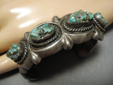 Superlative Vintage Native American Navajo Seafoam Green Turquoise Sterling Silver Bracelet-Nativo Arts