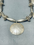 Absolutely Gorgeous Vintage Native American Navajo Sterling Silver Concho Necklace-Nativo Arts