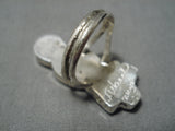 Exquisite Zuni Native American Turquoise Inlay Sterling Silver Maiden Ring-Nativo Arts