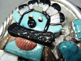 Detailed Huge Vintage Native American Navajo Turquoise Kachina Sterling Silver Ketoh Bracelet-Nativo Arts