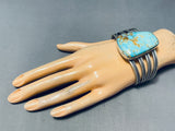Mongo Vintage Native American Navajo #8 Turquoise Sterling Silver Bracelet-Nativo Arts