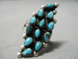 Fabulous Vintage Navajo Zuni Turquoise Sterling Silver Native American Ring Old-Nativo Arts