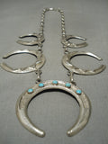 Best Priced Vintage Native American Navajo Turquoise Sterling Silver Squash Blossom Necklace-Nativo Arts