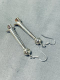 Native American Outstanding Santo Domingo Sterling Silver Blossoms Earrings-Nativo Arts