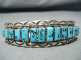 Tom Tso Vintage Native American Navajo Kingman Turquoise Sterling Silver Bracelet Old-Nativo Arts