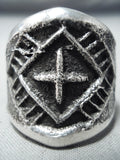 Exceptional Navajo Sterling Silver Cross Ring Native American-Nativo Arts