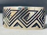 Freddy Douglas Native American Navajo Signed Sterling Silver Bracelet-Nativo Arts