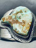 One Of The Best Vintage Native American Navajo #8 Mine Turquoise Sterling Silver Bracelet-Nativo Arts