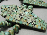 Native American Best Biggest Vintage Santo Domingo Royston Turquoise Sterling Silver Necklace-Nativo Arts