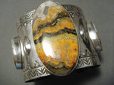 Huge Native American Bumble Bee Sterling Silver Bracelet Huge!-Nativo Arts