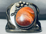 One Of The Most Unique Vintage Native American Navajo Desert Agate Sterling Silver Bracelet-Nativo Arts