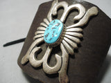 Incredible Vintage Native American Navajo Turquoise Sterling Silver Ketoh Bowguard Bracelet-Nativo Arts