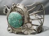 Important Early Vintage Native American Navajo Carico Lake Turquoise Sterling Silver Bracelet-Nativo Arts